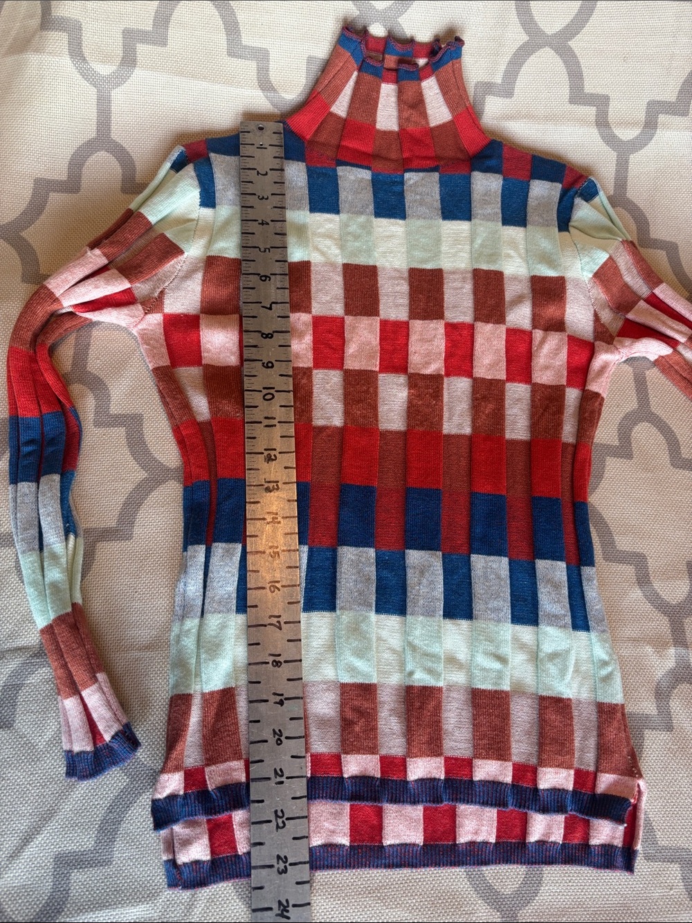 Colorblock Ribbed Turtleneck Sweater - Multicolor - Picture 5 of 10